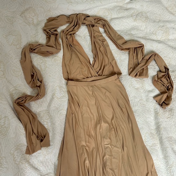L'ATISTE by Amy Multiway Infinity Convertible Dress, Champagne Gold Size S - Picture 13 of 14